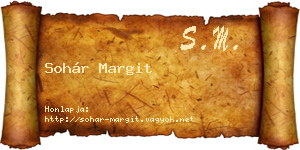 Sohár Margit névjegykártya