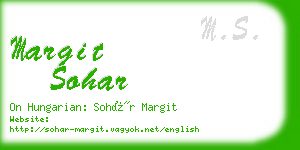 margit sohar business card